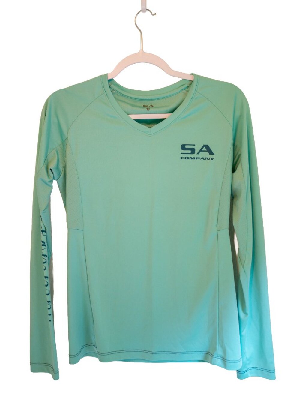 SA Company Teal Performance Fishing Shirt - Long Sleeve - Size Small